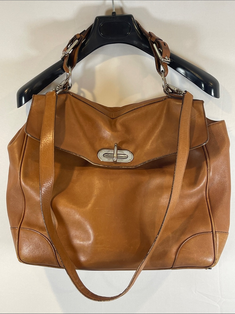 Vintage Ralph Lauren Collection Proprietor Bag Brown Leather Made In Italy